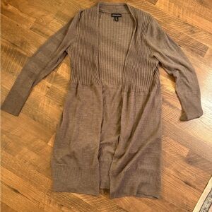 Cynthia Rowley 100% Merino Wool Brown Open Front Cardigan